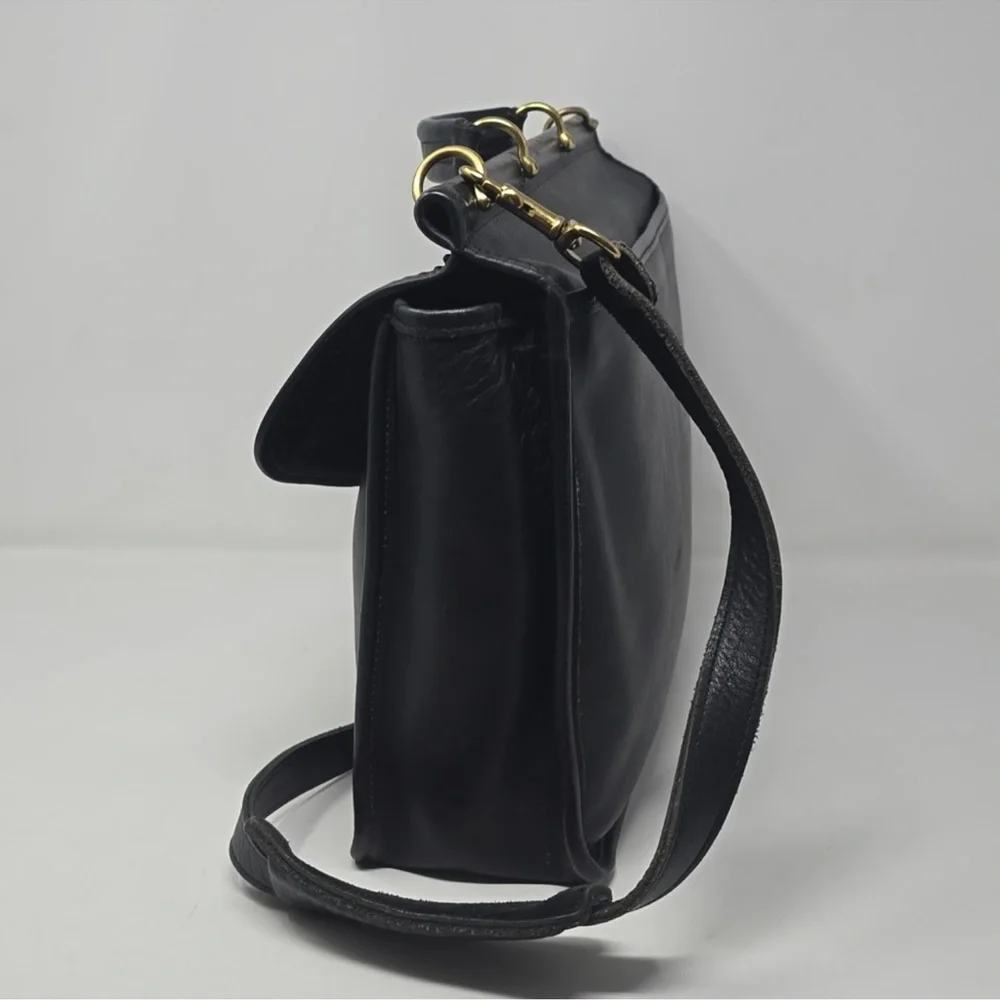 Jack Georges Black Leather Briefcase